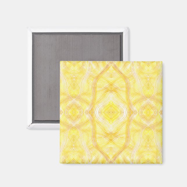 Viaduct Abstract Yellow White Watercolor Art Magnet (Vorderseite/Rückseite)