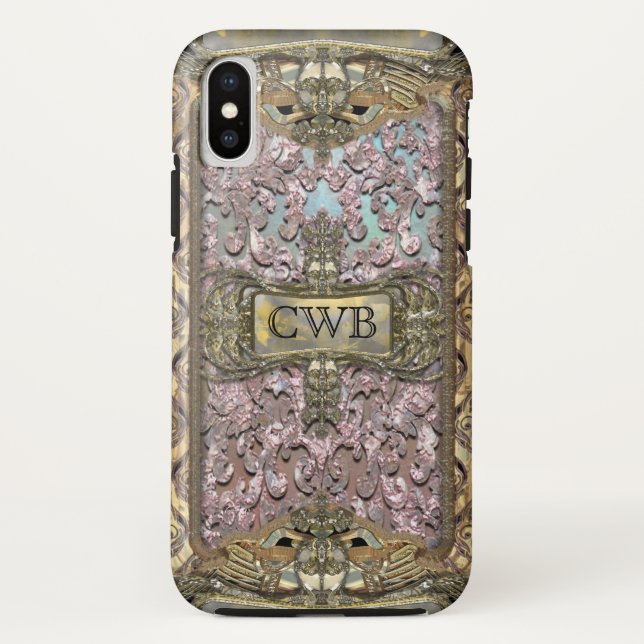 Vialeigh Viktorianisch Elegante Coole Monogramm Case-Mate iPhone Hülle (Rückseite)