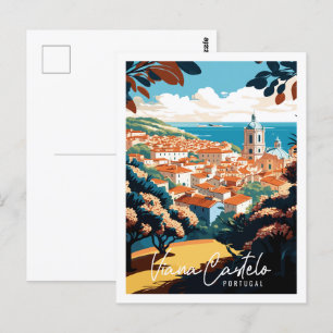 Viana Castelo Portugal Vintage-Reiseillustration Postkarte
