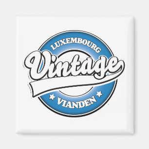 Vianden Luxemburg Retro-Logo Magnet