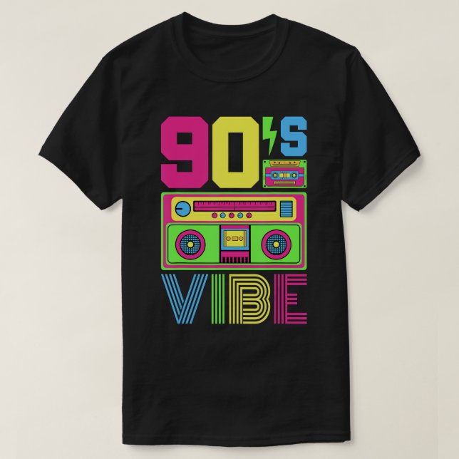 Vibe 1990 Style Fashion 90 Theme Outfit Nineti T-Shirt (Design vorne)