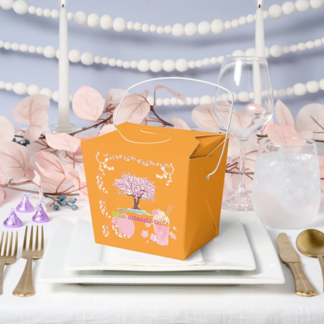 Vibe Attracts Tribe orange Geschenkschachtel (Hochzeit)