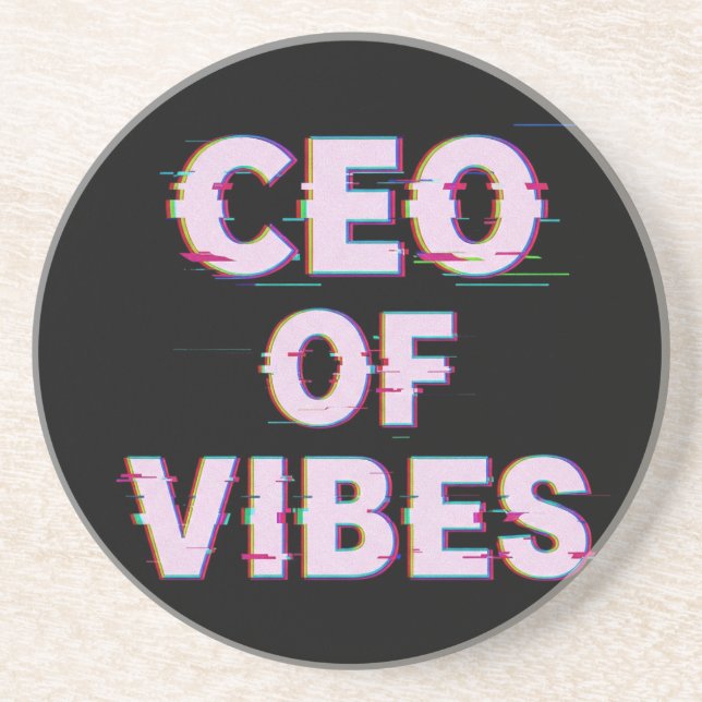 VIBE CEO PROTOCOL - Reality Glitch (Instant Aura U Getränkeuntersetzer (Vorne)