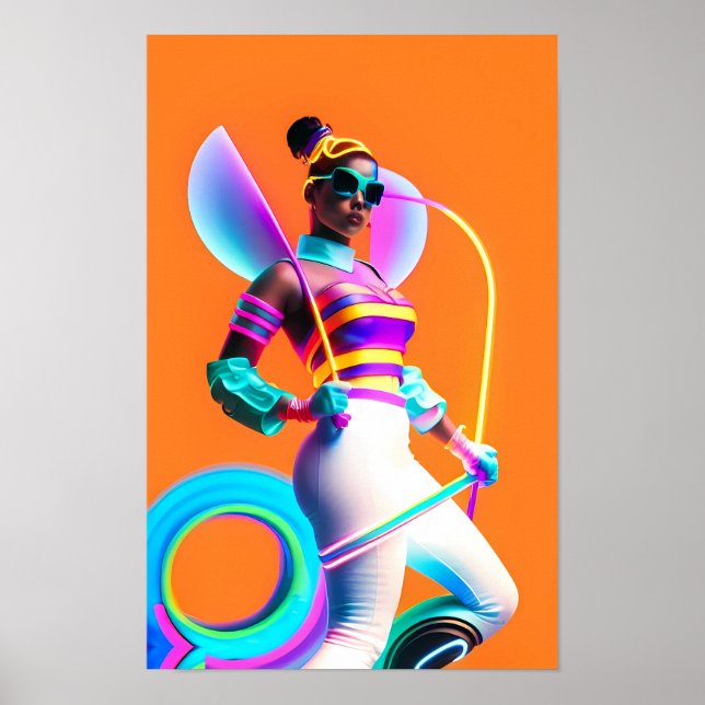 Vibe Jibe Electric Ken Gage Retrowave Fun Poster (Vorne)