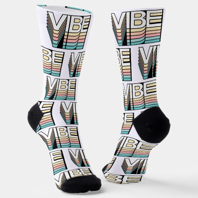 Vibe Retro Ästhetik Moderne Mood Typografie Socken (Gewinkelt)