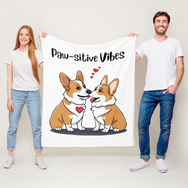 Vibes Corgis in Liebe Fleecedecke (Beispiel)