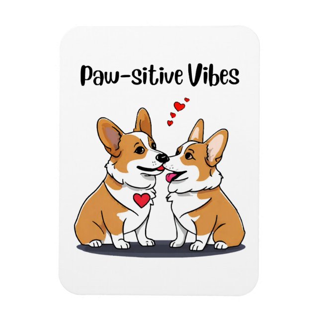 Vibes Corgis in Liebe Magnet (Vertikal)
