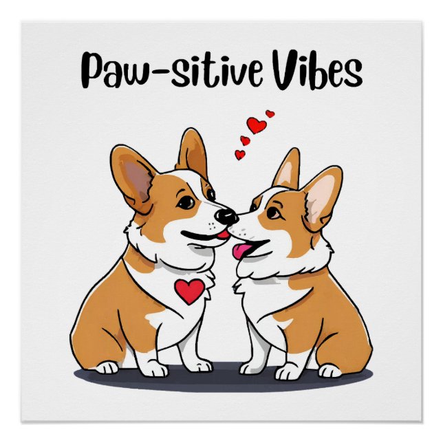 Vibes Corgis in Liebe Poster (Vorderseite)