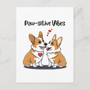 Vibes Corgis in Liebe Postkarte