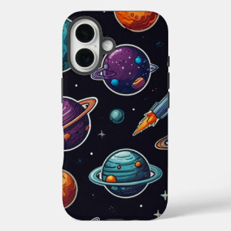 Vibes cosmiques iPhone à thème spatial 16 Coque -