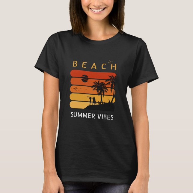 Vibes coucher de soleil sur la plage | T-shirt tro (Devant)