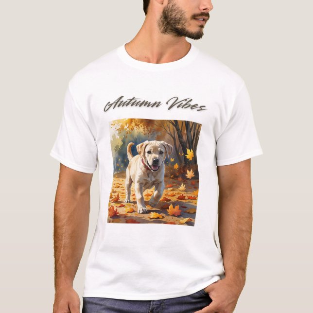 Vibes d'automne Labrador Puppy T-shirt (Devant)