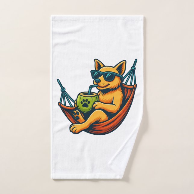 Vibes de chiot tropical (Serviette à main)