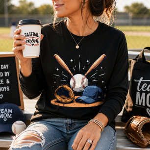 Vibes de coup de circuit Amour de baseball tee col