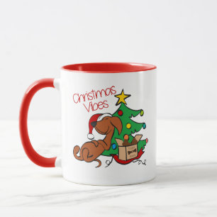 Vibes de Noël Dachshund Chien Mug