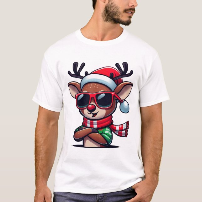 Vibes de Noël Reindeer cool T-shirt Homme (Devant)