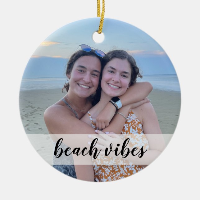 Vibes de plage ornement photo personnalisé - cadea (Devant)
