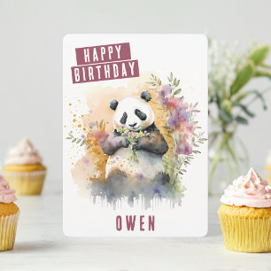 Vibes de printemps Panda Carte d'anniversaire
