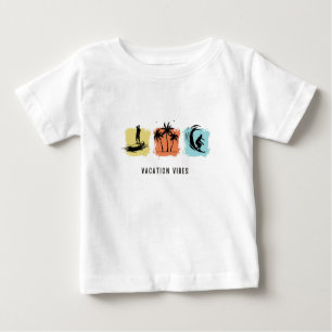 VIBES DE VACANCES Imprimer Tshirt bébé blanc moder