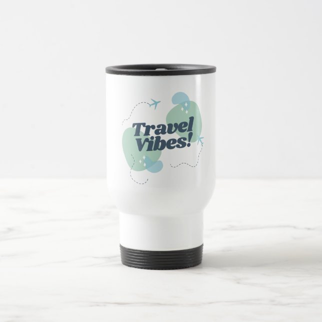 Vibes de voyage bleu et vert Voyage / Mug Commutat (Centre)