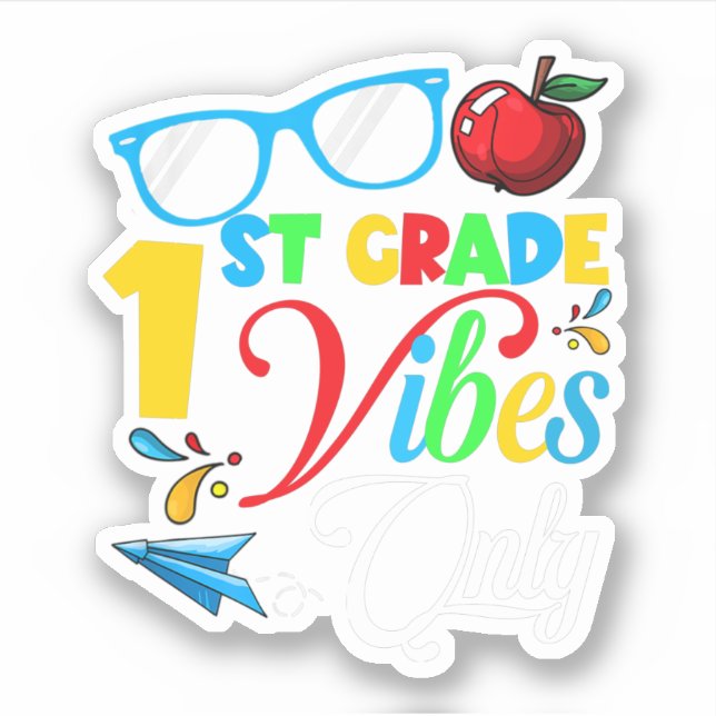 Vibes der 1. Klasse nur zurück zur Schule Niedlich Aufkleber (Vorderseite)