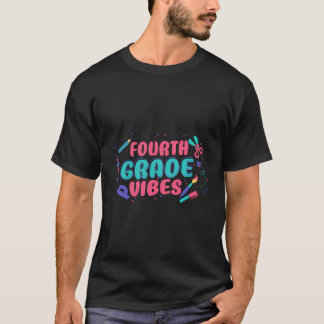 Vibes der vierten Klasse 4 Kinder zurück zur Schul T-Shirt