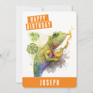 Vibes d'été Chameleon Carte d'anniversaire