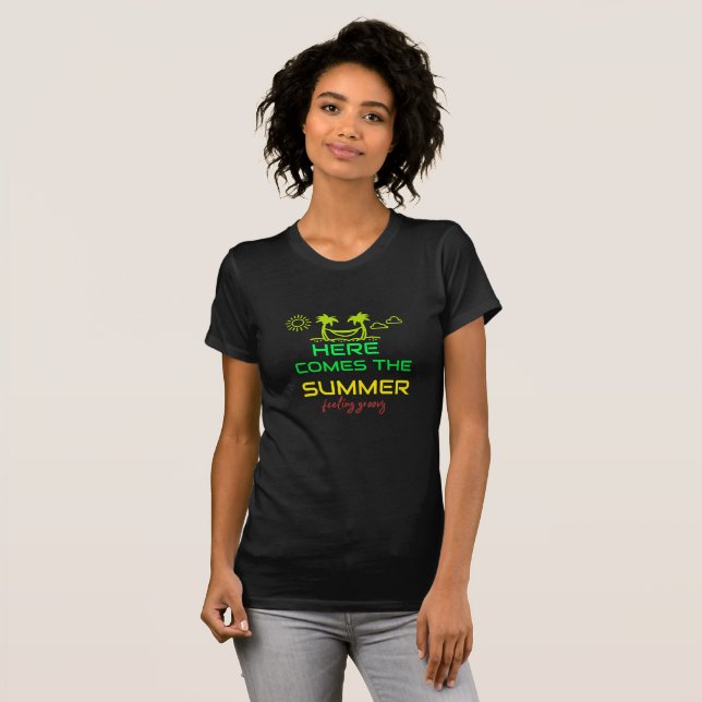Vibes d'été rétros T-shirt Palm Trees (Devant entier)
