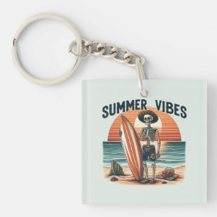 Vibes d'été Skeleton Surfer Sunset Beach Design