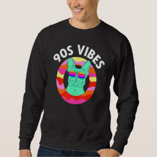 Vibes Lazy Costume Frenchie Hund Mama Retro sie Sweatshirt