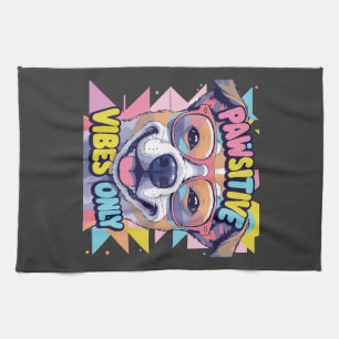 Vibes Only Lustiger Hund T-Shirt � Cooler Hund Geschirrtuch