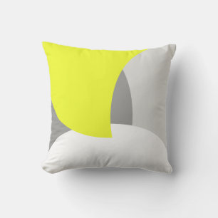 Vibes positives Abstrait Art Jaune Coussin de cous