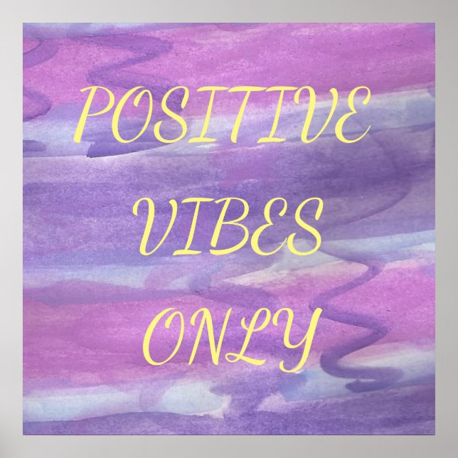 Vibes Positives Seulement Purple Aquarelle Poster (Devant)