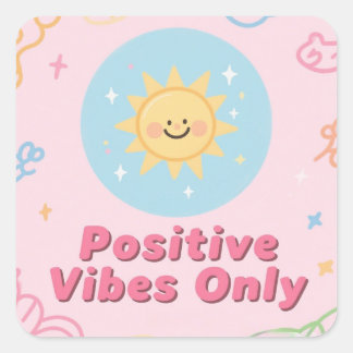 Vibes Positives Uniquement – Autocollant Motivatio