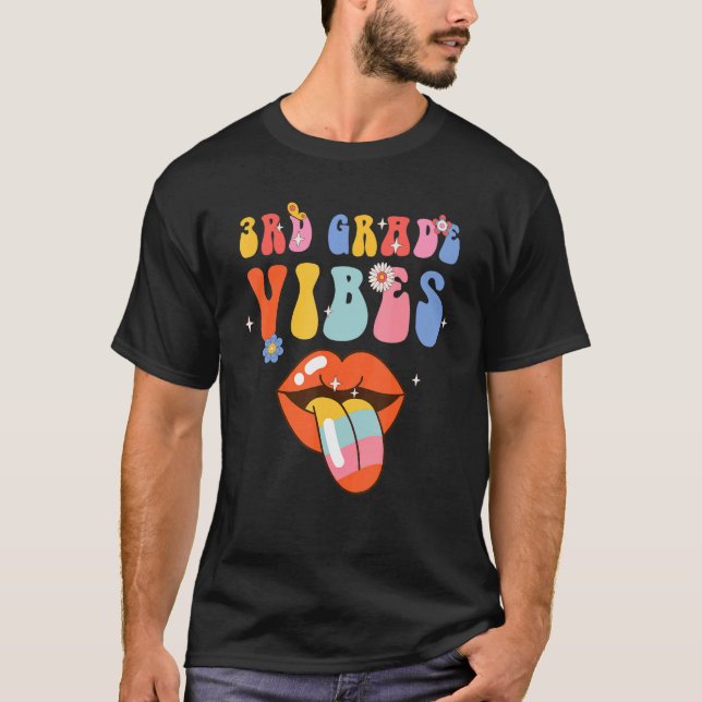 Vibes Retro Groovy Zurück in die Schule T-Shirt (Vorderseite)
