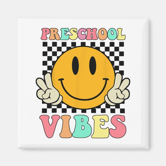 Vibes Retro Lehrer Kind letzte Schule Magnet (Vorne)