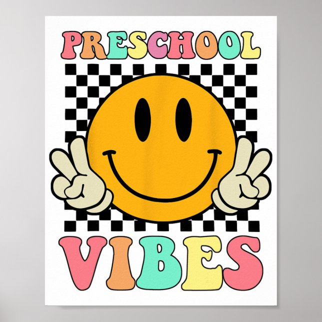 Vibes Retro Lehrer Kind letzte Schule Poster (Vorne)