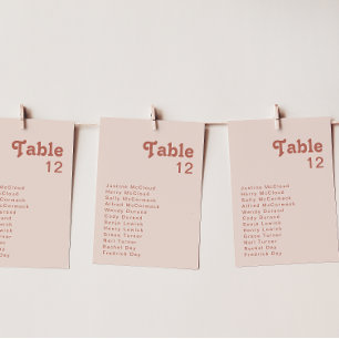 Vibes rétro simples Graphique Numéro de table ro