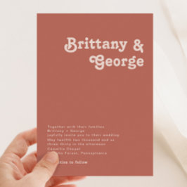 Vibes rétro simples | Vieux Faire-part de mariage 