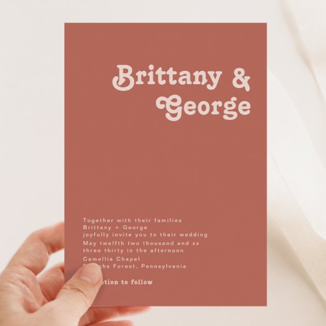 Vibes rétro simples | Vieux Faire-part de mariage  (Créateur téléchargé)