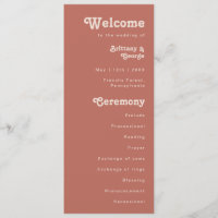 Vibes rétro simples | Vieux programme de mariage R