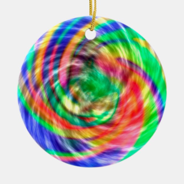 Vibes spirales Tie Dye Ornement de Noël (Devant)
