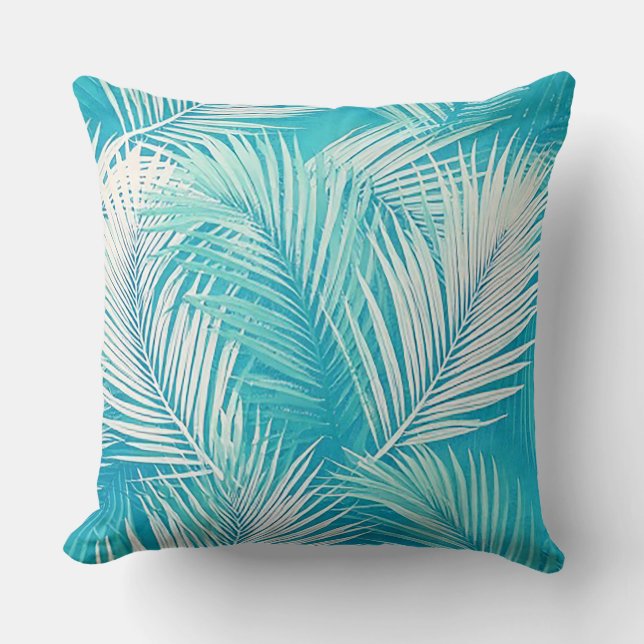Vibes tropicales Coussin de bras de palme (Recto)