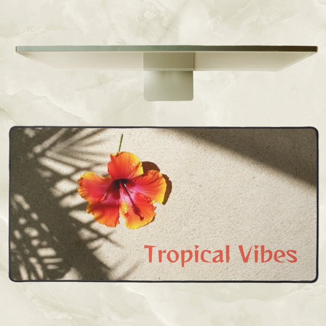 Vibes tropicales Hibiscus sur sable personnalisabl (Créateur téléchargé)