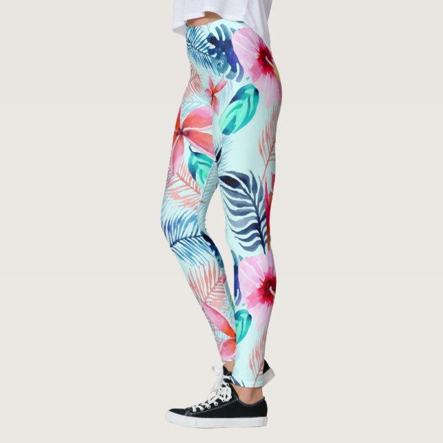 Vibes tropicales | Leggings floraux de l'île (Gauche)