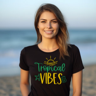 "Vibes tropicales" T-shirt été paradisiaque pour f