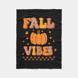 Vibes Vintag Groovy Herbstsaison Retro Thanksgiv Fleecedecke