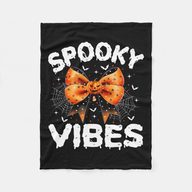 Vibes Women Girls Kinder Niedlich Halloween Pumpki Fleecedecke (Vorderseite)