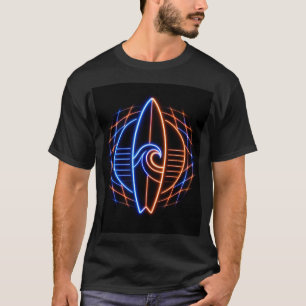 Vibewave Neon-Surfbrett-Design – Retro Wave Glow A T-Shirt