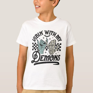 Vibin mit meinen Dämonen lustiges Retro Halloween T-Shirt